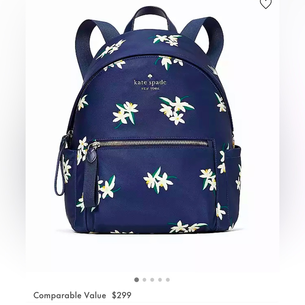 🥰 Kate Spade Chelsea Orange Toss Medium Backpack in Parisian Navy Multi